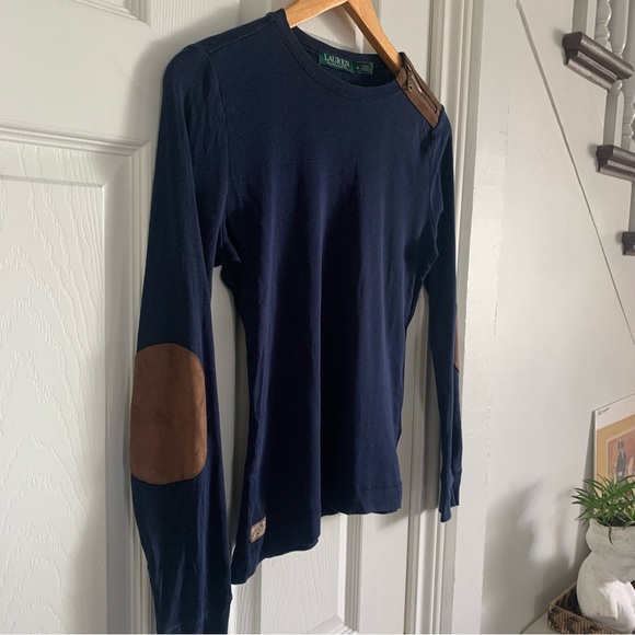 Ralph Lauren Navy Blue Shirt with Elbow Pads - Picture 4 of 9